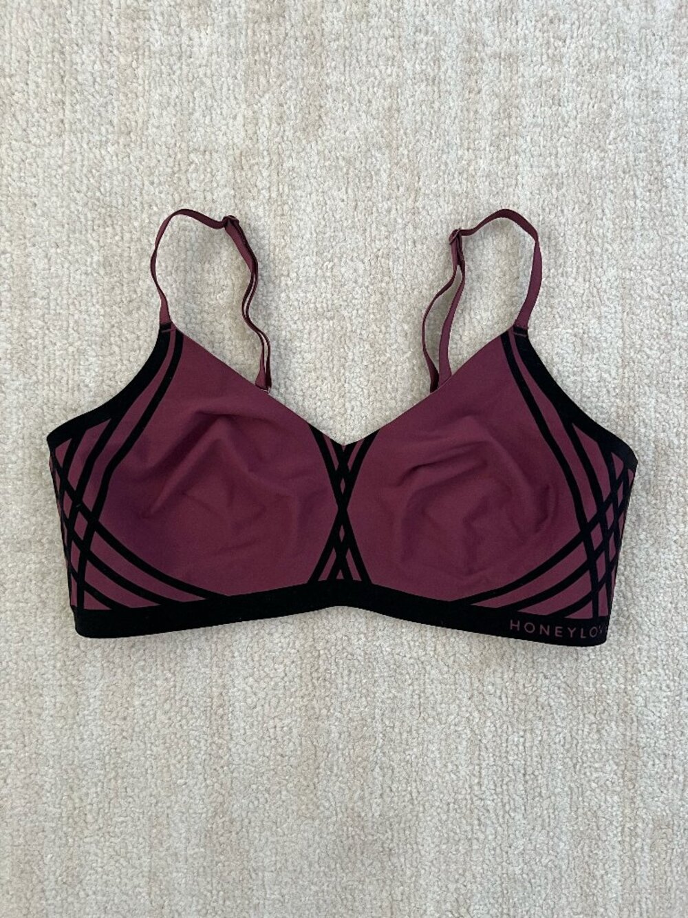 Honeylove Silhouette Bra Medium M Red Black Comfort Support